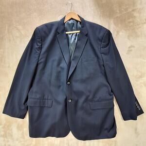Joseph & Feiss Suit Jacket Mens 52R Blue Single Vent 2 Button Business Formal